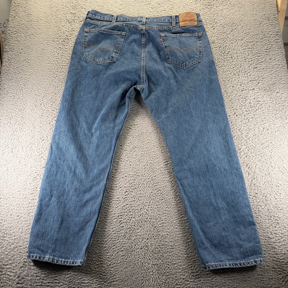 Levi's 505 Jeans Mens 42x30 Blue Cotton Denim Straight Leg Baggy Faded Workwear - Picture 5 of 10